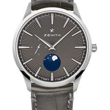Zenith Elite Moonphase Watch - Steel - Slate-Grey Dial - Grey Alligator Strap - 03.3100.692/03.C923