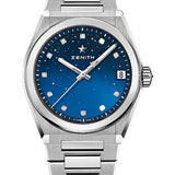 Zenith Defy Midnight Watch - Steel - Gradient Blue Dial - Metal Bracelet - 03.9200.670/01.MI001