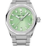 Zenith Defy Skyline 36 Watch - 36 mm Steel Case - Light Green Dial - Interchangeable Steel Bracelet - 03.9400.670/61.I001
