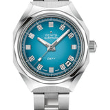 Zenith Defy Revival A3690 Watch - 37 mm Steel Case - Turquoise Gradient Dial - Stainless Steel Ladder Bracelet - 03.A3642.670/3690.M3642