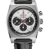 Zenith 50th El Primero Anniversary El Primero A384 Revival Watch - Steel - White Panda Dial - Black Alligator Strap - 03.A384.400/21.C815