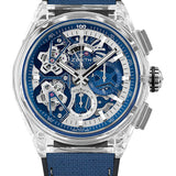 Zenith Defy Double Tourbillon Watch - 46 mm Sapphire Case - Openworked Dial - Black Rubber Strap - 04.9000.9020/00.R920