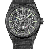 Zenith Defy Classic Watch - Carbon - Black Openworked Dial - Rubber Strap - 10.9000.670/80.R795