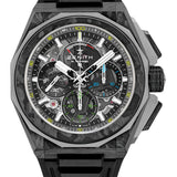 Zenith Defy Extreme Carbon Watch - 45 mm Carbon And Ti Case - Tinted Sapphire Dial - Black Rubber Strap - 10.9100.9004/22.I200