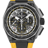 Zenith Defy Extreme E Desert X Prix Watch - 45 mm Carbon And Ti Case - Tinted Sapphire Dial - Yellow Velcro (Recycled Tires) Strap - 10.9100.9004-1/23.I303