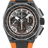 Zenith Defy Extreme E Island X Prix Watch - 45 mm Carbon And Ti Case - Tinted Sapphire Dial - Orange Velcro (Recycled Tires) Strap - 10.9100.9004-4/26.I305
