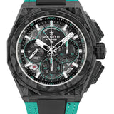 Zenith Defy Extreme E Second Edition Watch - 45 mm Carbon Case - Tinted Sapphire Dial - Vital Green Velcro (Recycled Tires) Strap - 10.9101.9004/60.I310