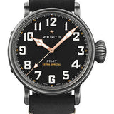 Zenith Pilot Type 20 Ton Up Watch - Aged Steel - Black Dial - Black Oily Nubuck Strap - 11.2432.679/21.C900