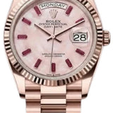 Rolex Day-Date 36 Everose Gold Pink opal, set with Rubies - M128235-0108 - 2026