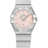Omega Constellation Quartz Watch - 24 mm Steel Case - Pink Mother-Of-Pearl Diamond Dial - 123.10.24.60.57.002