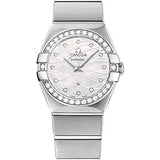 Omega Constellation Quartz Watch - 24 mm Steel Case - Diamond-Set Steel Bezel - Mother-Of-Pearl Diamond Dial - 123.15.24.60.55.006