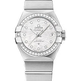 Omega Constellation Co-Axial Watch - 27 mm Steel Case - Diamond-Set Steel Bezel - Mother-Of-Pearl Dial - 123.15.27.20.55.002