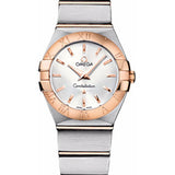 Omega Ladies Constellation Quartz Watch - 24 mm Brushed Steel And Red Gold Case - Silver Dial - 123.20.24.60.02.001