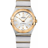 Omega Ladies Constellation Quartz Watch - 24 mm Brushed Steel And Yellow Gold Case - Silver Dial - 123.20.24.60.02.002