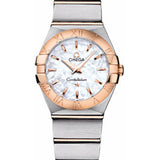 Omega Ladies Constellation Quartz Watch - 24 mm Brushed Steel And Red Gold Case - Mother-Of-Pearl Dial - 123.20.24.60.05.001