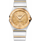 Omega Ladies Constellation Polished Quartz Watch - 24 mm Polished Steel And Yellow Gold Case - Champagne Dial - Steel And Yellow Gold Bracelet - 123.20.24.60.08.002