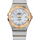 Omega Ladies Constellation Chronometer Watch - 27 mm Brushed Steel And Yellow Gold Case - Mother-Of-Pearl Supernova Diamond Dial - 123.20.27.20.55.002