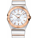 Omega Ladies Constellation Polished Quartz Watch - 27 mm Polished Steel And Red Gold Case - Mother-Of-Pearl Dial - Steel And Red Gold Bracelet - 123.20.27.60.05.003
