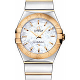 Omega Ladies Constellation Polished Quartz Watch - 27 mm Polished Steel And Yellow Gold Case - Mother-Of-Pearl Dial - Steel And Yellow Gold Bracelet - 123.20.27.60.05.004