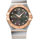 Omega Constellation Quartz Tahiti Watch - 27 mm Steel And Red Gold Case - Tahiti Mother-Of-Pearl Diamond Dial - 123.20.27.60.57.006
