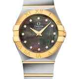 Omega Constellation Quartz Tahiti Watch - 27 mm Steel And Yellow Gold Case - Tahiti Mother-Of-Pearl Diamond Dial - 123.20.27.60.57.007