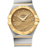 Omega Constellation Quartz Watch - 27 mm Steel And Yellow Gold Case - Sandy Champagne Dial - 123.20.27.60.58.003
