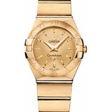 Omega Ladies Constellation Quartz Watch - 24 mm Brushed Yellow Gold Case - Champagne Dial - 123.50.24.60.08.001