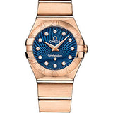 Omega Constellation Quartz Watch - 24 mm Brushed Red Gold Case - Blue Supernova Diamond Dial - 123.50.24.60.53.001