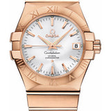 Omega Gents Constellation Chronometer Watch - 35 mm Brushed Red Gold Case - Silver Dial - 123.50.35.20.02.001