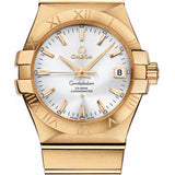 Omega Gents Constellation Chronometer Watch - 35 mm Brushed Yellow Gold Case - Silver Dial - 123.50.35.20.02.002