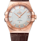 Omega Constellation Co-Axial Segna Gold Limited Edition of 1952 Watch - 38 mm Polished Sedna Gold Case - Brushed Sedna Gold Bezel - Silver Dial - Brown Leather Strap - 123.53.38.21.02.001