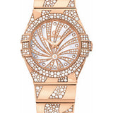 Omega Ladies Constellation Luxury Edition Watch - 27 mm Red Gold Case - Snow-Set Diamond Bezel - Mother-Of-Pearl Diamond Dial - 123.55.27.60.55.011