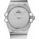 Omega Gents Constellation Jewellery Watch - 38 mm Brushed White Gold Case - Diamond Bezel - Diamond Paved Dial - 123.55.38.20.99.001