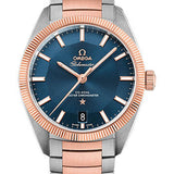 Omega Constellation Globemaster Co-Axial Master Chronometer Watch - 39 mm Steel And Sedna Gold Case - Sedna Gold Fluted Bezel - Blue Dial - 130.20.39.21.03.001