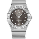 Omega Constellation Manhattan Quartz Watch - 25 mm Steel Case - Diamond-Paved Bezel - Grey Diamond Dial - 131.15.25.60.56.001