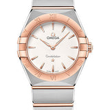 Omega Constellation Manhattan Quartz Watch - 28 mm Steel And Sedna Gold Case - Crystal White Silvery Dial - 131.20.28.60.02.001