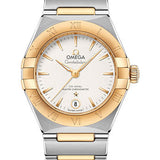 Omega Constellation Manhattan Co-Axial Master Chronometer Watch - 29 mm Steel And Yellow Gold Case - Crystal White Slivery Dial - 131.20.29.20.02.002