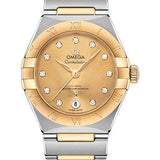 Omega Constellation Manhattan Co-Axial Master Chronometer Watch - 29 mm Steel And Yellow Gold Case - Champagne Diamond Dial - 131.20.29.20.58.001