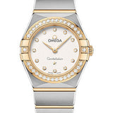 Omega Constellation Manhattan Quartz Watch - 25 mm Steel And Yellow Gold Case - Diamond-Paved Bezel - Crystal White Silvery Diamond Dial - 131.25.25.60.52.002