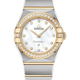Omega Constellation Manhattan Quartz Watch - 25 mm Steel And Yellow Gold Case - Diamond-Paved Bezel - Mother-Of-Pearl Diamond Dial - 131.25.25.60.55.002