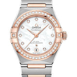 Omega Constellation Manhattan Co-Axial Master Chronometer Watch - 29 mm Steel And Sedna Gold Case - Diamond-Paved Bezel - Mother-Of-Pearl Diamond Dial - 131.25.29.20.55.001