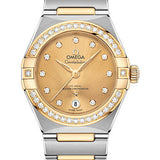 Omega Constellation Manhattan Co-Axial Master Chronometer Watch - 29 mm Steel And Yellow Gold Case - Diamond-Paved Bezel - Champagne Diamond Dial - 131.25.29.20.58.001