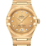 Omega Constellation Manhattan Co-Axial Master Chronometer Watch - 29 mm Yellow Gold Case - Champagne Diamond Dial - 131.50.29.20.58.001