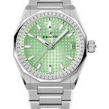 Zenith Defy Skyline 36 Watch - 36 mm Steel Case - Light Green Dial - Interchangeable Steel Bracelet - 16.9400.670/61.I001