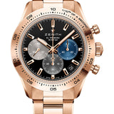 Zenith Chronomaster Sport Watch - 41 mm Gold Case - Black Dial - Gold Bracelet - 18.3101.3600/21.M3100