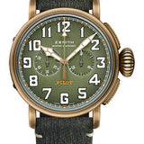 Zenith Pilot Type 20 Chronograph Adventure Watch - Bronze - Khaki Green Grained Dial - Khaki Green Matrix Calfskin Strap - 29.2430.4069/63.I001