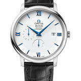 Omega De Ville Prestige Power Reserver Co-Axial Watch - 39.5 mm White Gold Case - White Dial - Black Leather Strap - 424.53.40.21.04.001