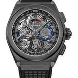 Zenith Defy El Primero 21 Watch - Black Ceramic - Openworked Dial - Black Rubber Strap - 49.9000.9004/78.R782