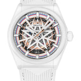 Zenith Defy Classic Skeleton Fusalp Watch - 41 mm White Ceramic Case - Silver Openworked Dial - White Rubber Strap - 49.9002.670-1/02.R796
