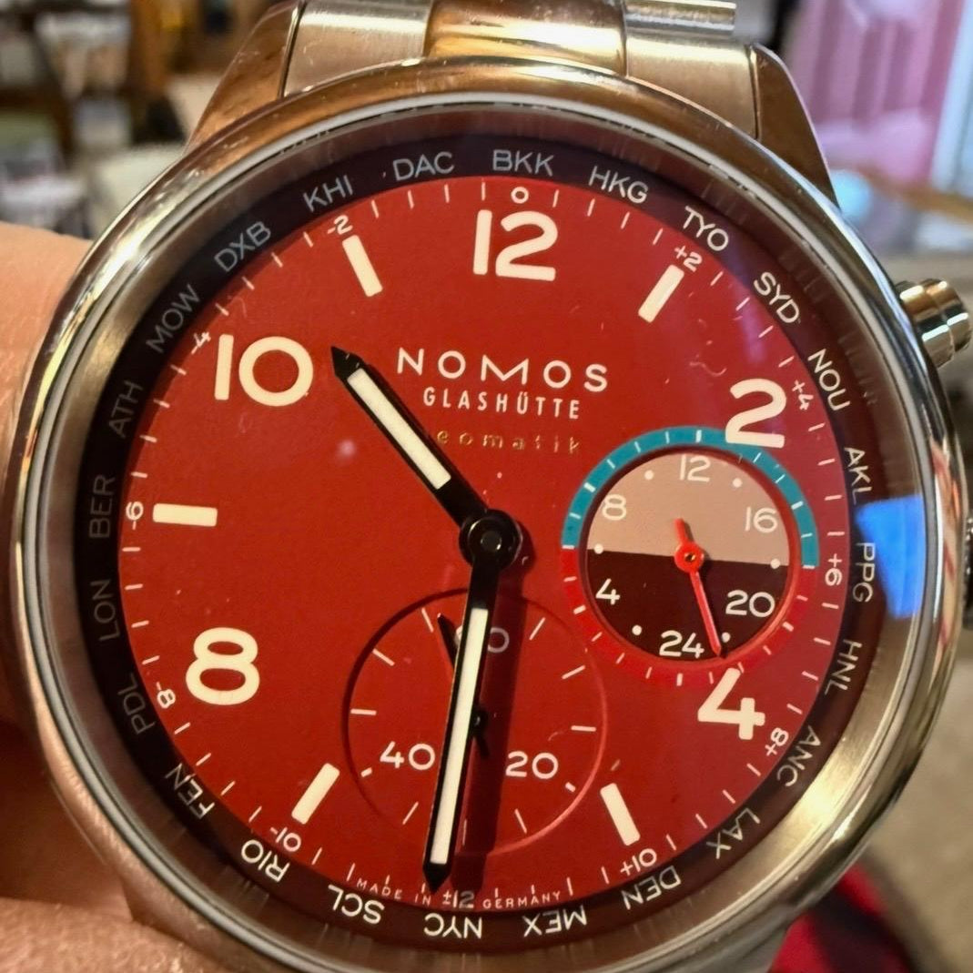 Nomos Glashütte Club Sport Neomatik Worldtimer Magma